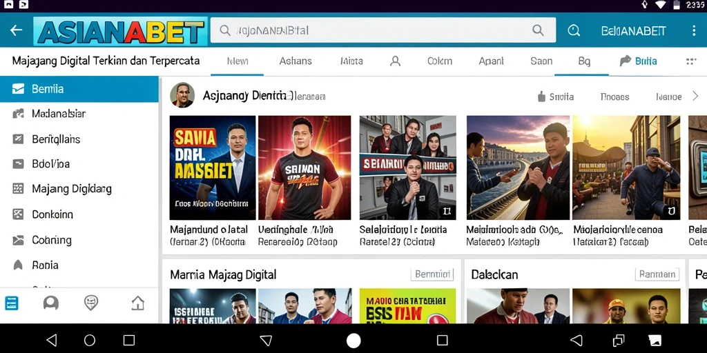 Antarmuka bersih dan mudah digunakan aplikasi Majalah Digital ASIANABET.