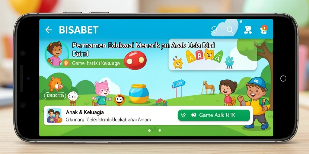 Antarmuka BISABET yang menarik dan ramah anak.