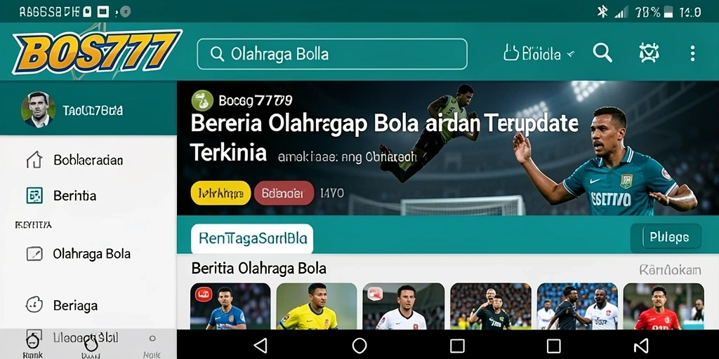 Tampilan utama BOS777 dengan berita olahraga bola terbaru.