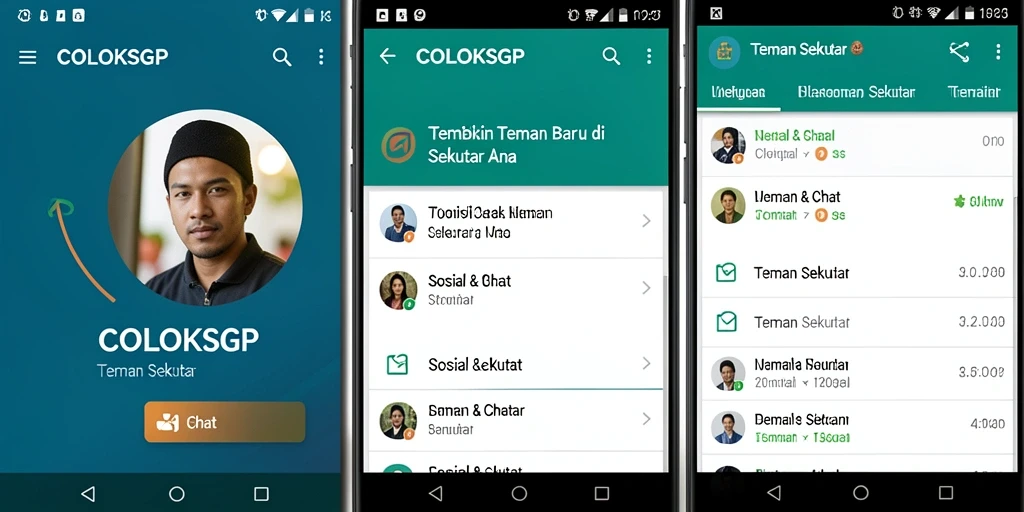 Antarmuka COLOKSGP yang ramah pengguna untuk menemukan teman baru.