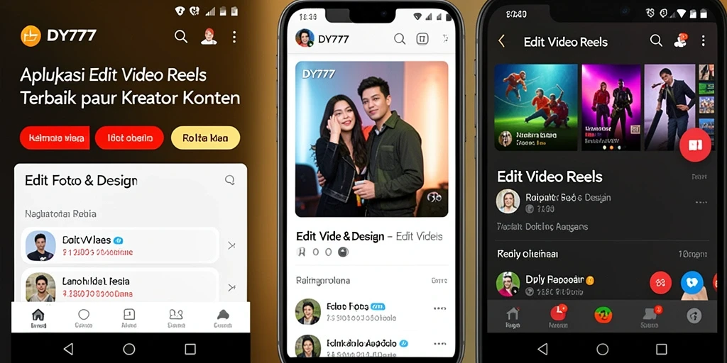 Tampilan antarmuka DY777 untuk editing video reels yang intuitif.
