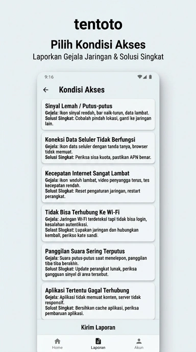 Tampilan link alternatif tentoto